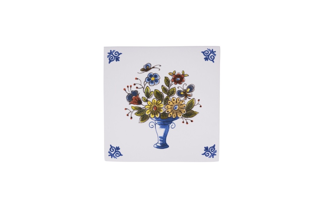 Delfts Blauw Tegel Hoge Bloemenvaas