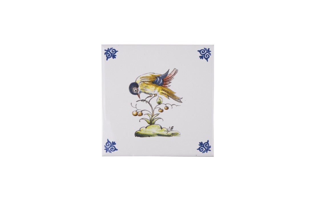 Delfts Blauw Tegel Vogel op een tak