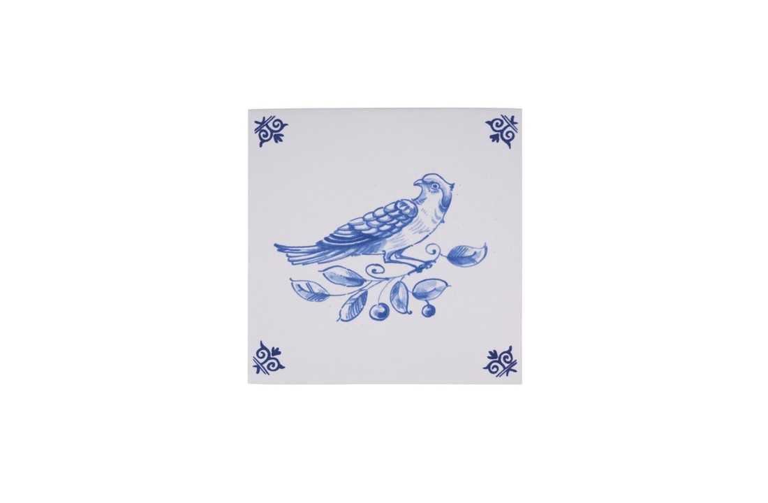 Delfts Blauw Tegel Vogel