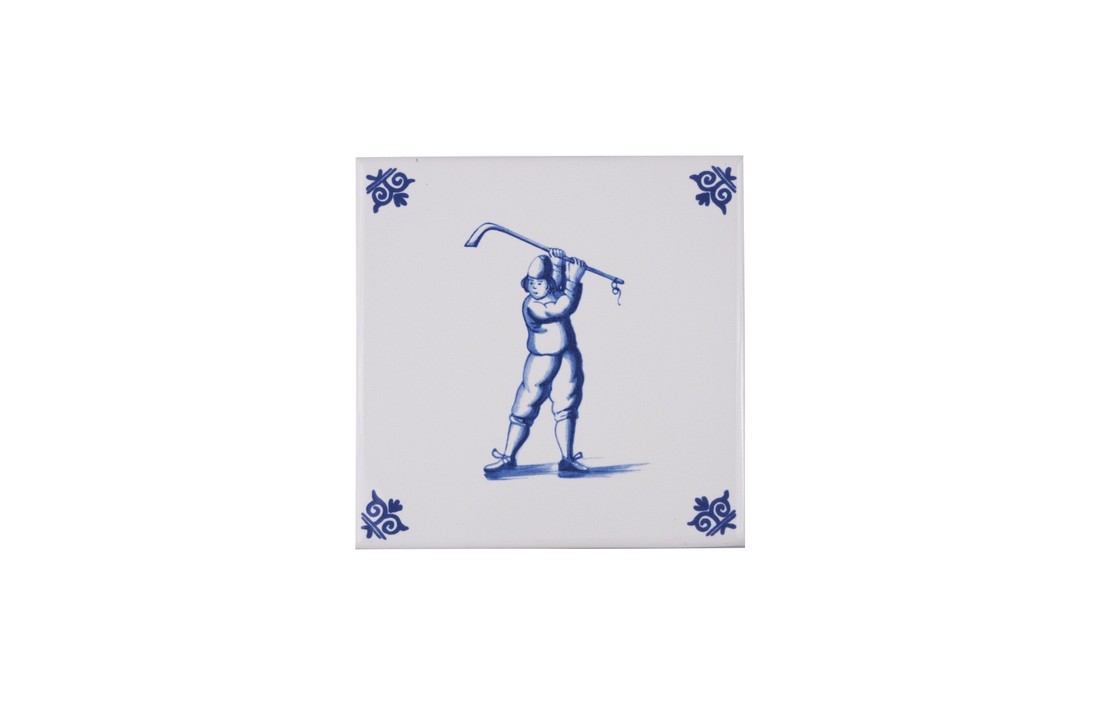 Delfts Blauw Tegel Golfspeler