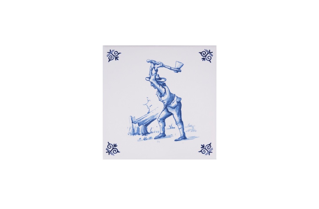 Delfts Blauw Tegel Houthakker