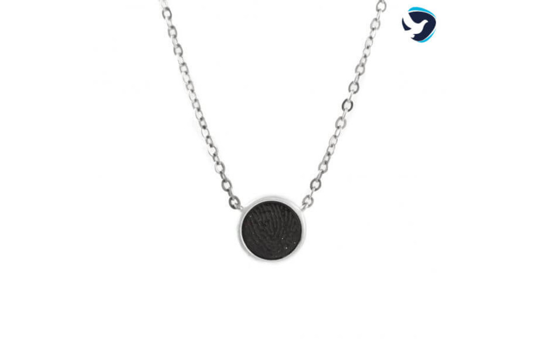 Ketting met vingerafdruk in Onyx steen