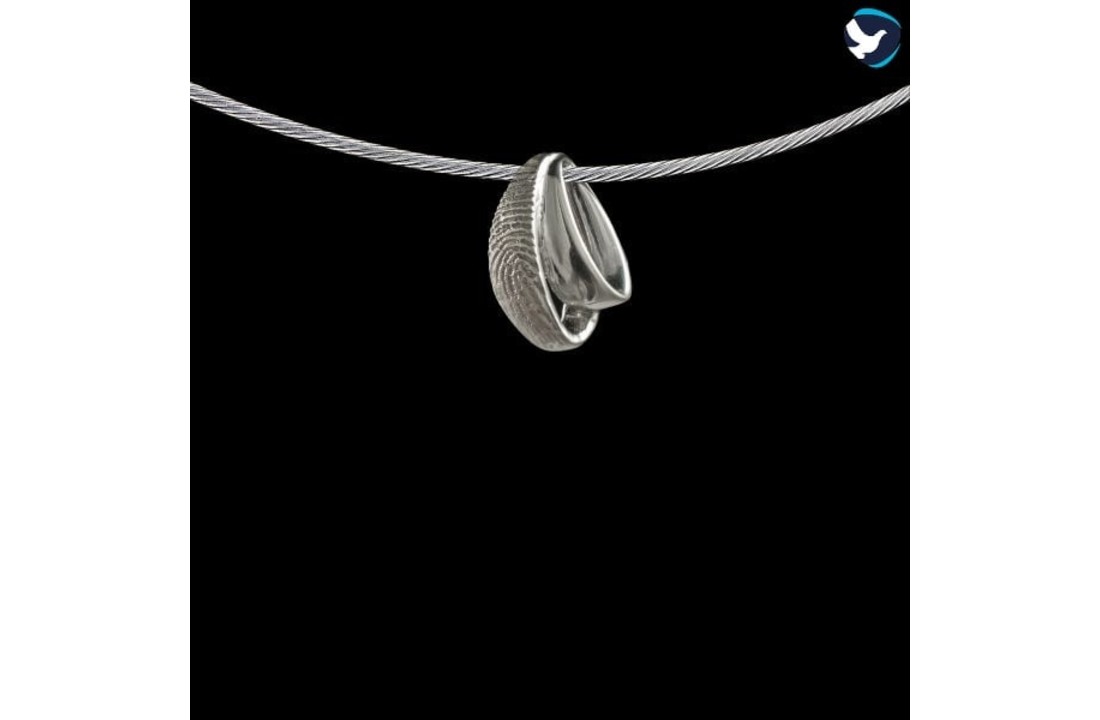 Design hanger bol met vingerafdruk Zilver
