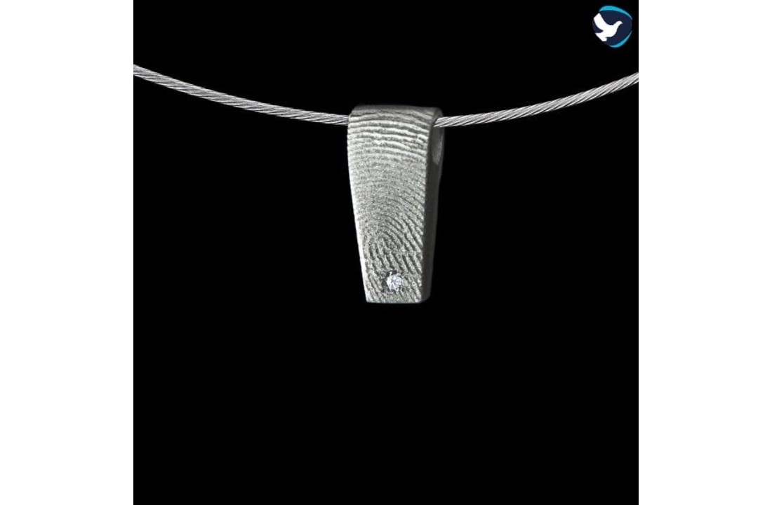 Hanger Taps met vingerafdruk Zilver en Zirkonia
