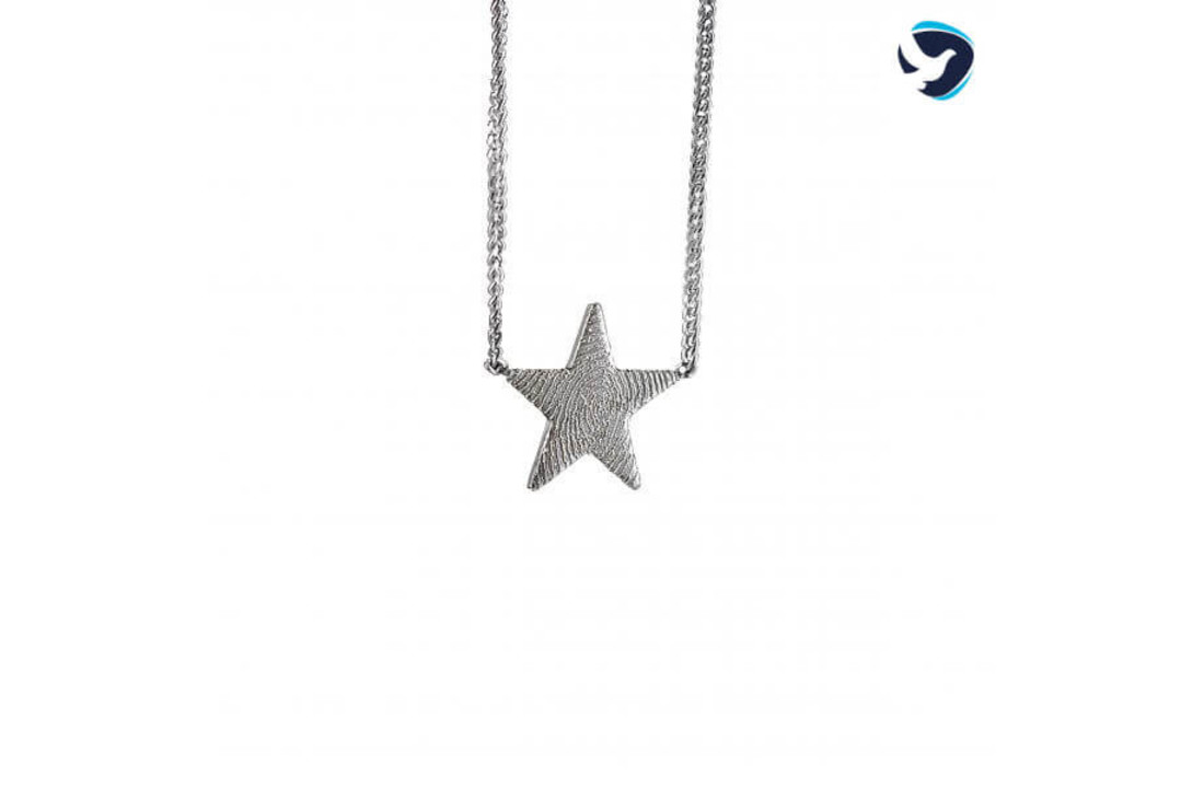 Ster hanger met ketting en vingerafdruk