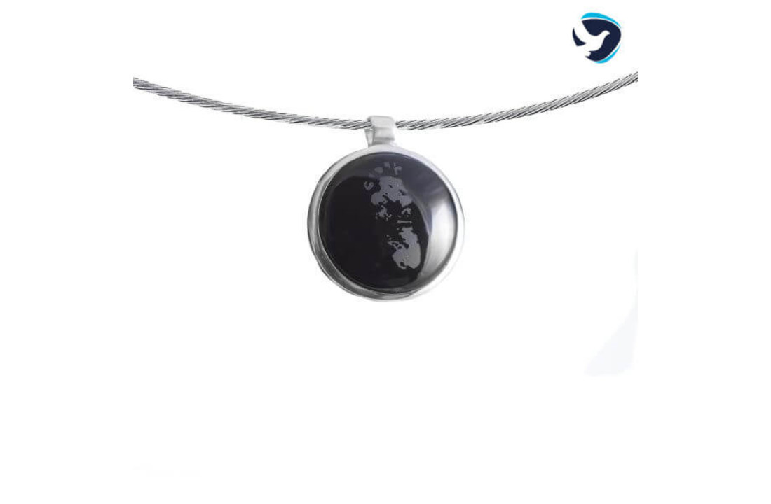 Ronde hanger 20 mm met afdruk in Onyx