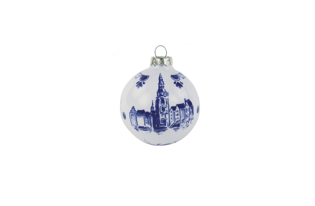 Delfts Blauw Kerstbal Amsterdam