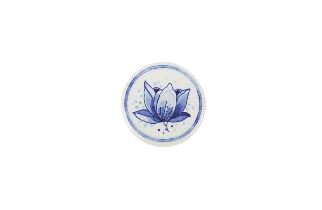 Delfts Blauw Magneet Rond Tulp
