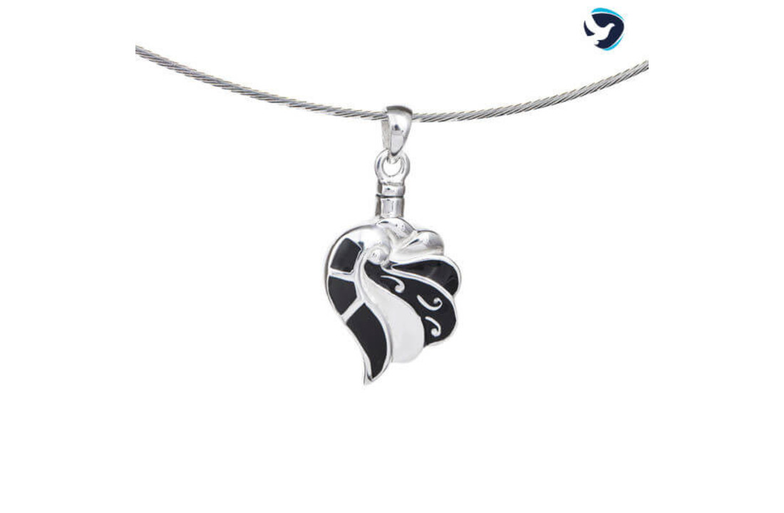 Design Ashanger met zwart Emaille in Zilver