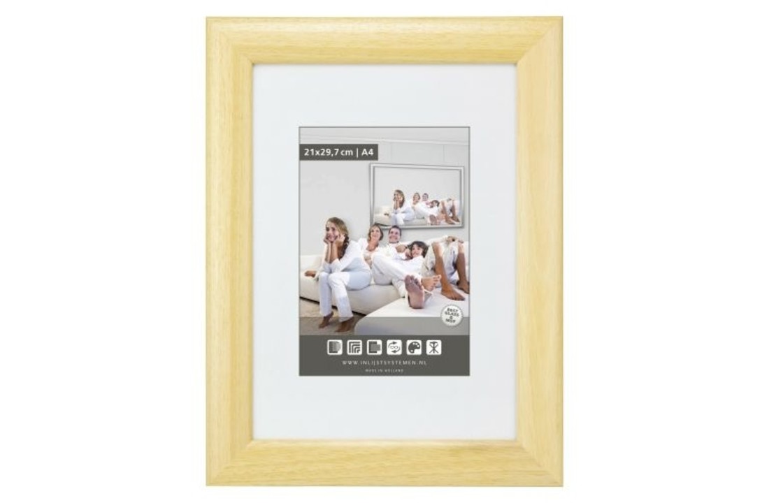 Blanke houten wissellijst Rond 18x24 cm