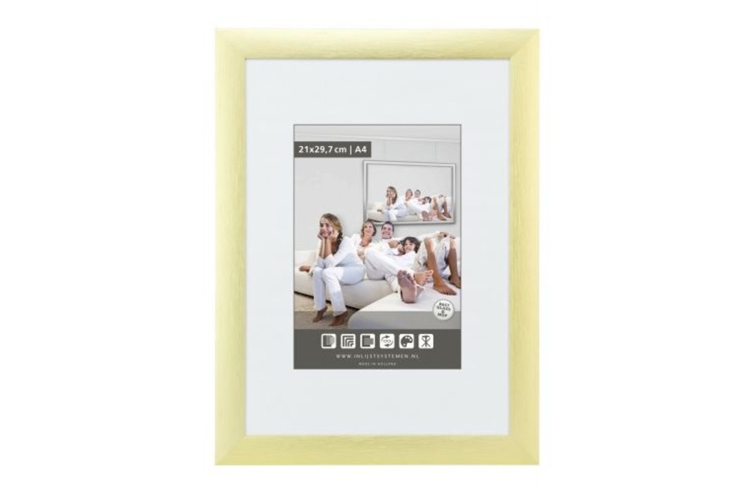 Wissellijst goud geborsteld Mat Aluminium 23 mm