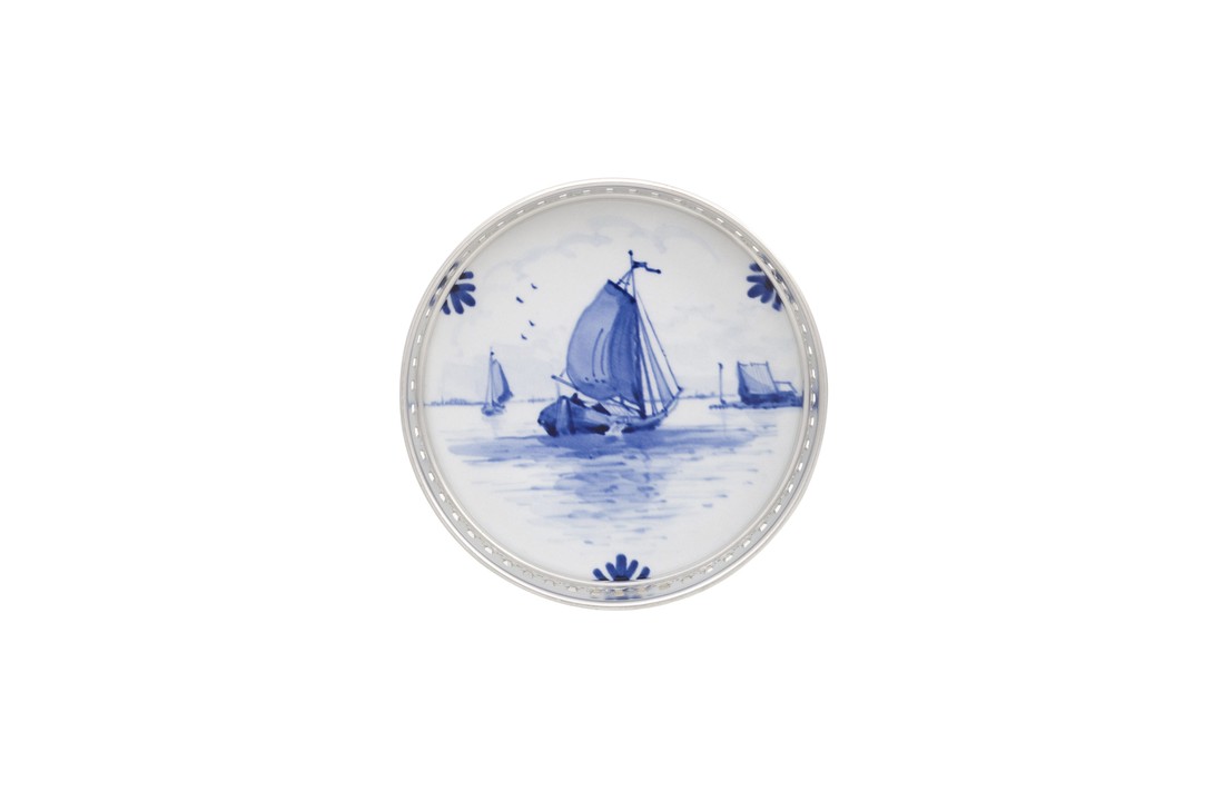 Delfts Blauw Onderzetter Schip