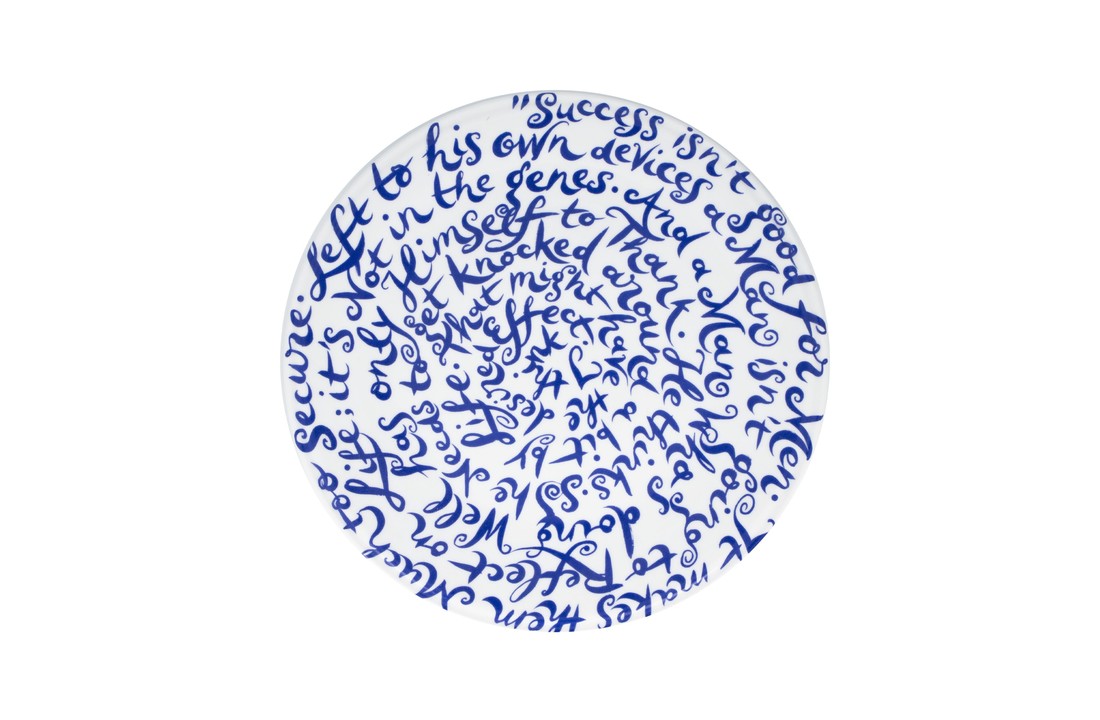 Delfts Blauw bord diskus "men"