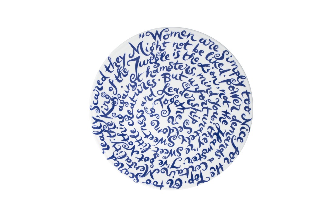Delfts Blauw bord diskus "women"
