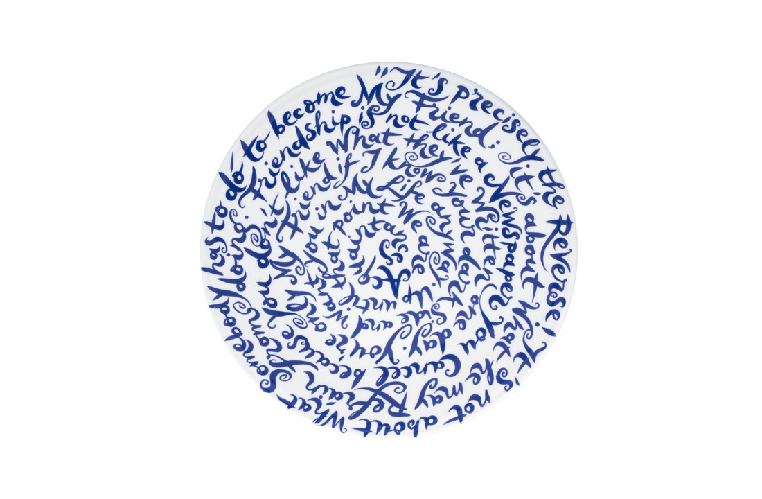 Delfts Blauw bord diskus "Friendship"