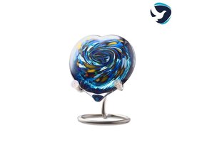 Donker Blauw Urn Hart Kleurig