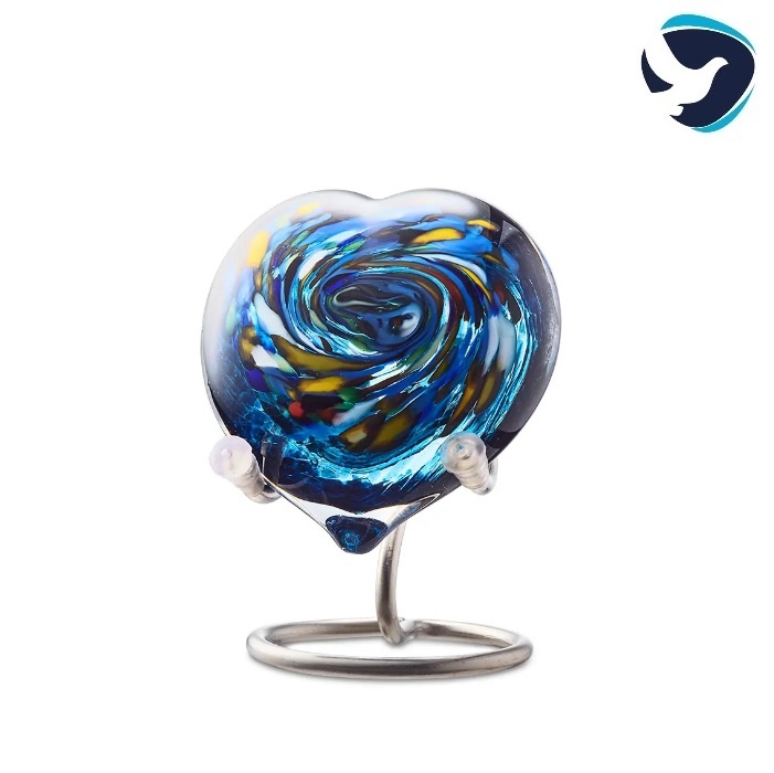 Donker Blauwe Urn Hart Kleurig