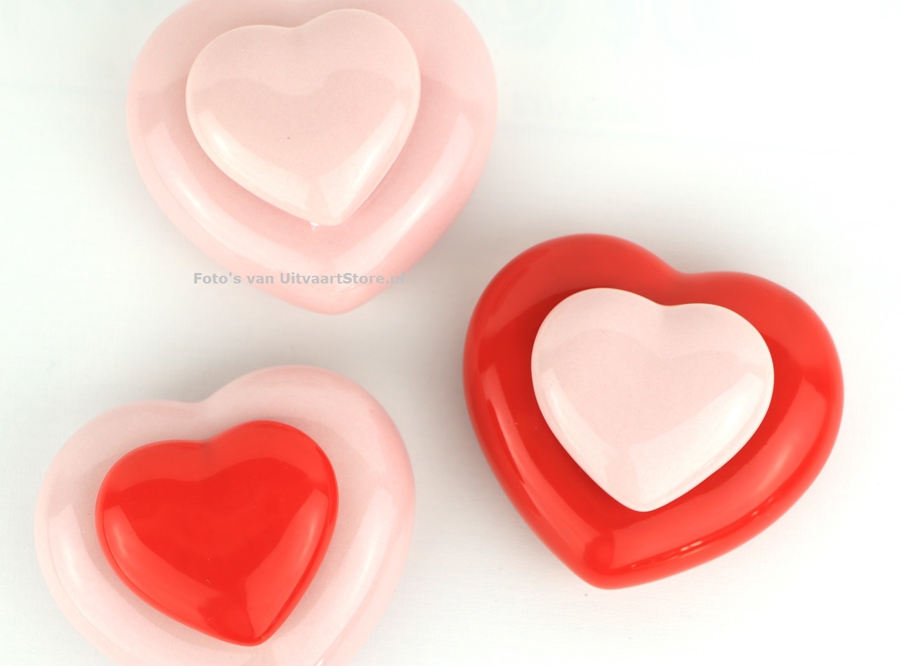 Mini Urn Hart Roze Rood