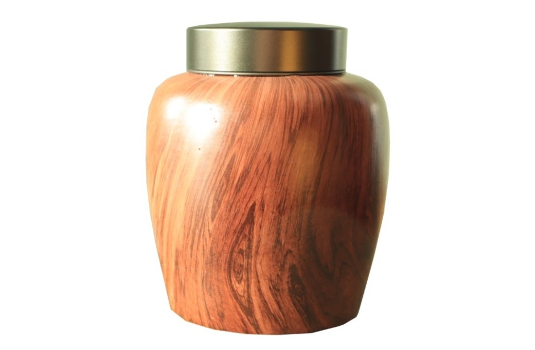 Urn met Hout Motief KOOPJESHOEK