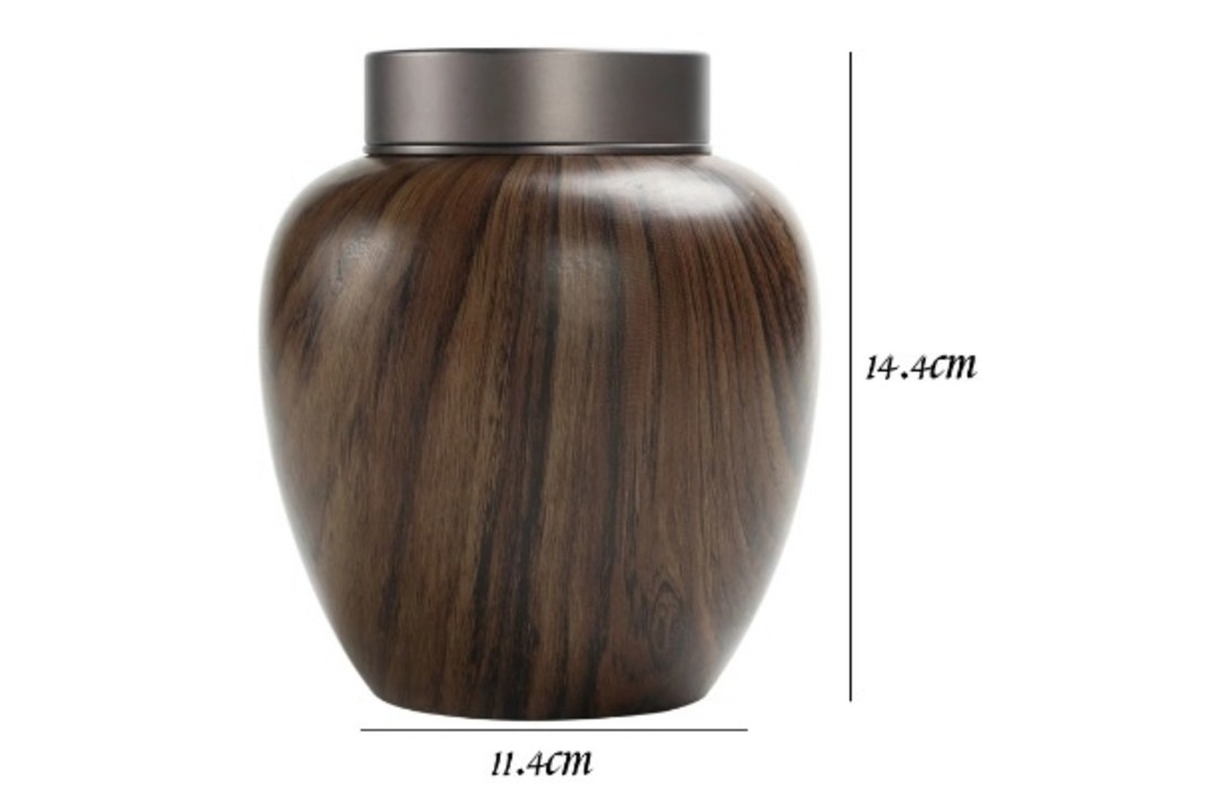 Urn met Hout Motief KOOPJESHOEK