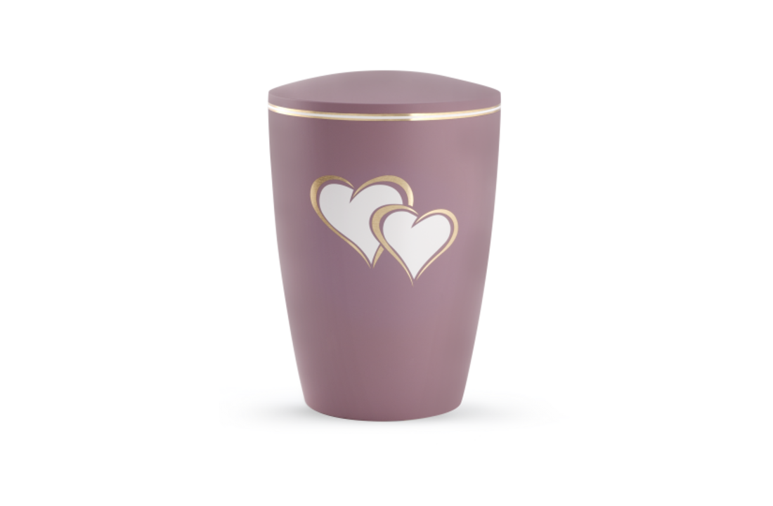 Biologische Urn Harten oud Roze
