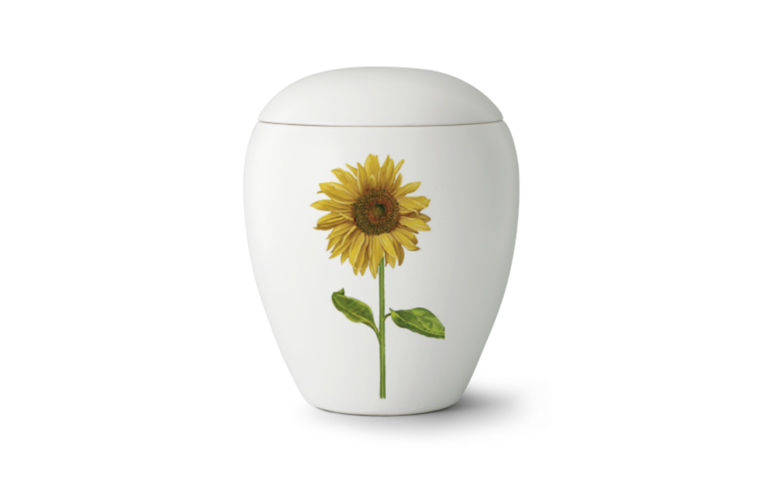 Urn Zonnebloem Wit keramiek