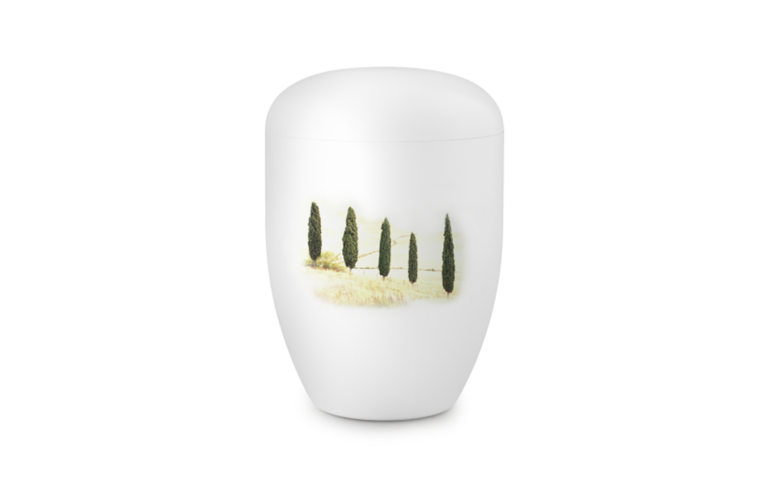 Biologische Urn Satijnwit Toscane