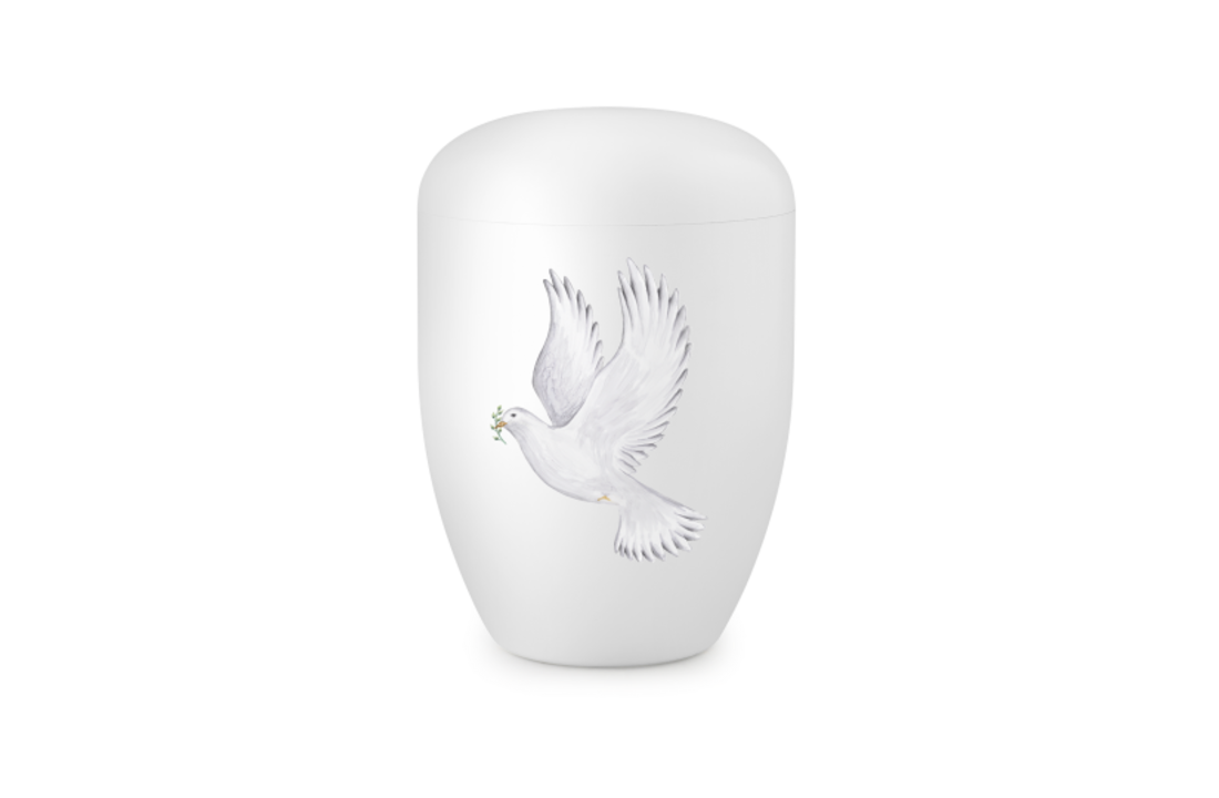Biologische Urn Satijnwit Toscane