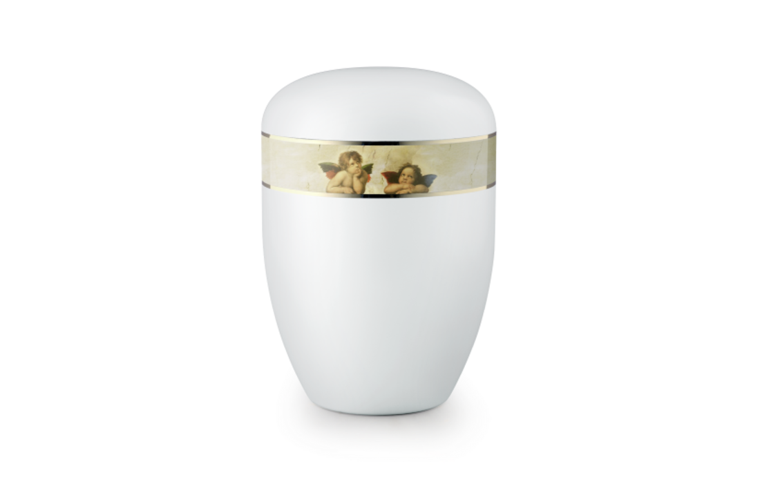 Biologische Urn Satijnwit Toscane