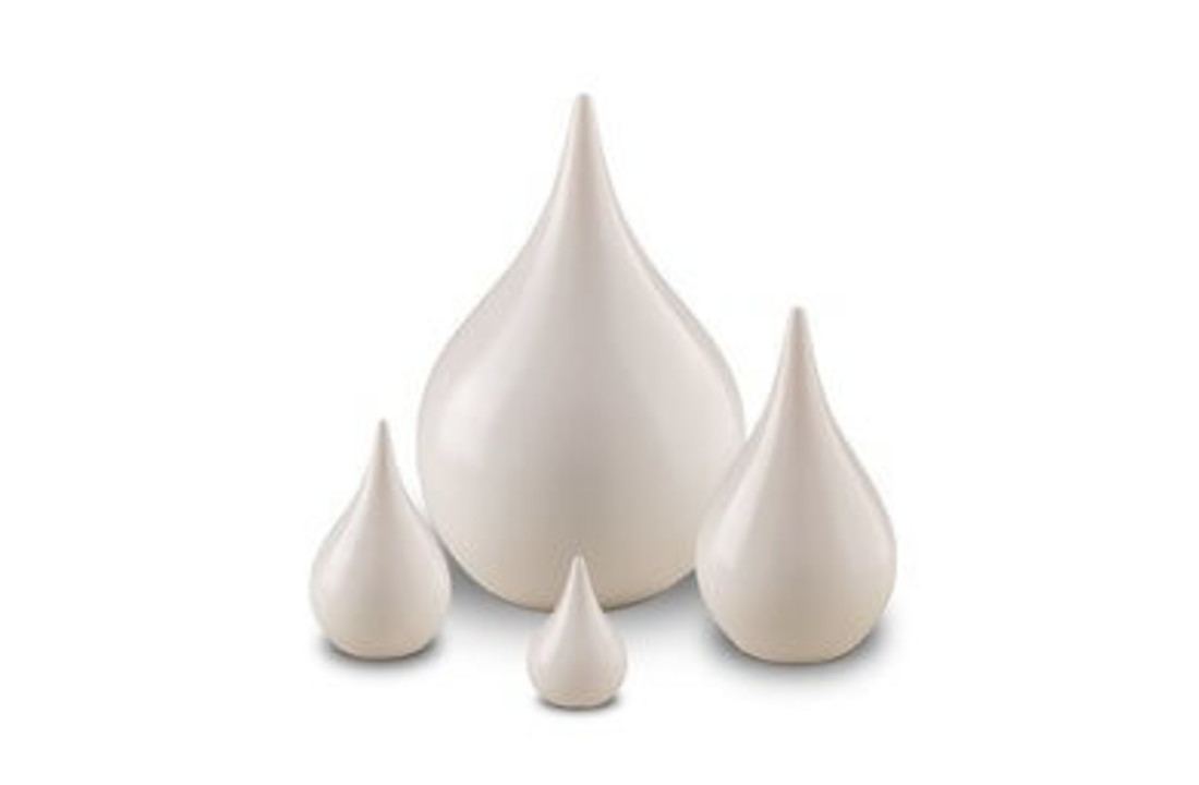 Witte Urn Teardrop Groot