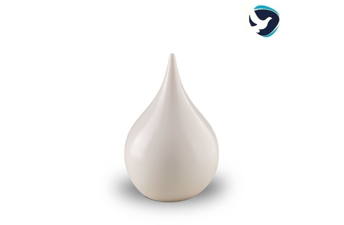 Witte Urn Teardrop Groot
