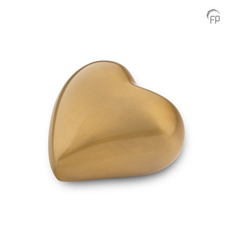 Metalen urn hart Goudkleurig