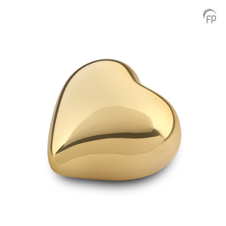 Metalen urn hart Goudkleurig