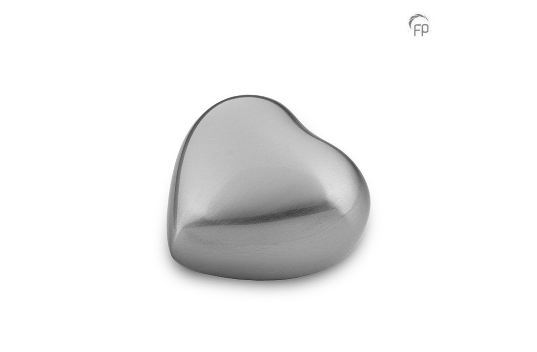 Metalen urn hart Metaalkleur