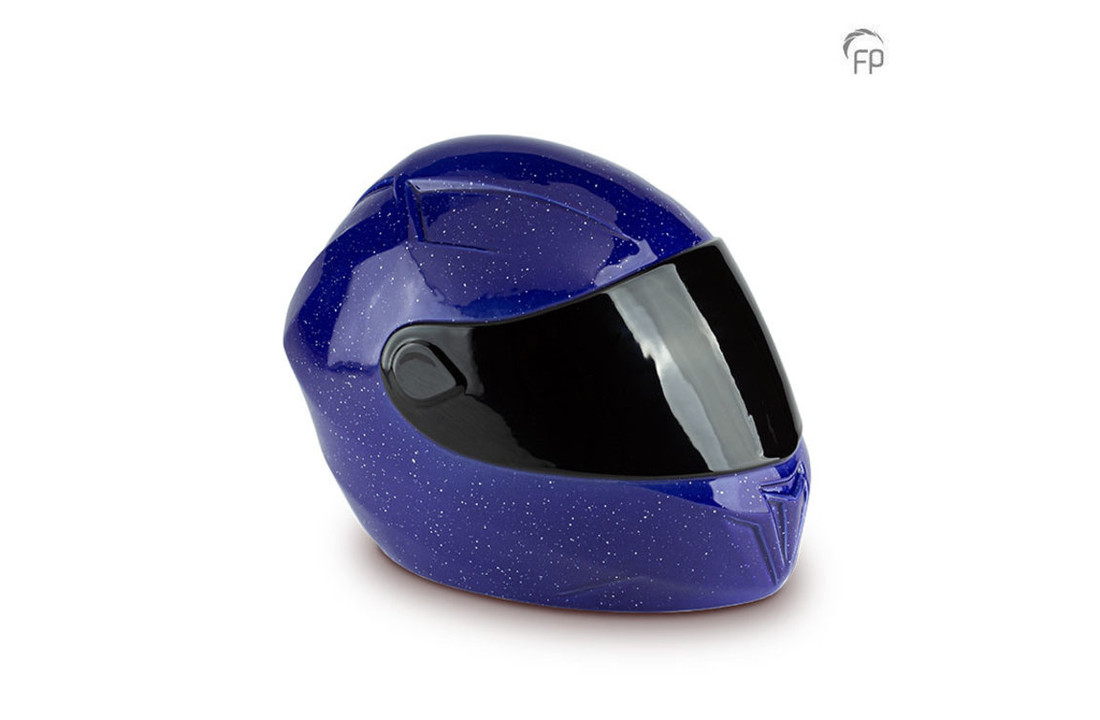 Keramische Urn Motorhelm Zwart