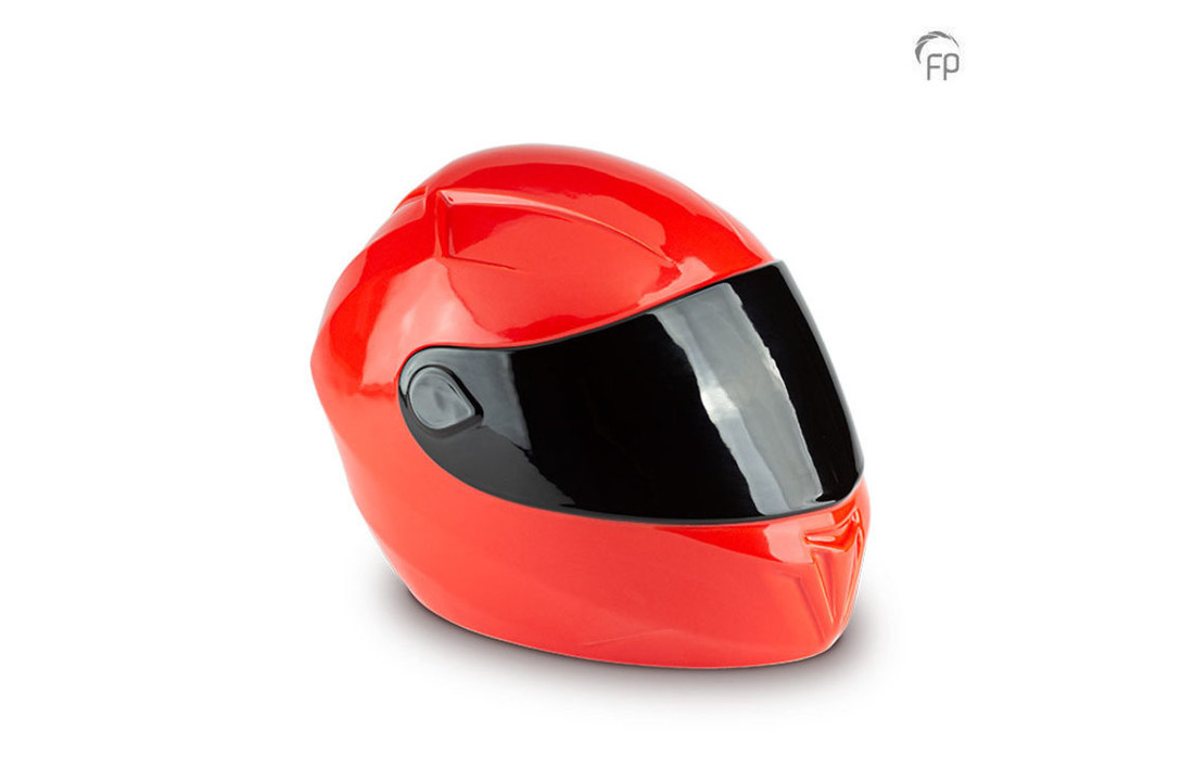 Keramische Urn Motorhelm Zwart