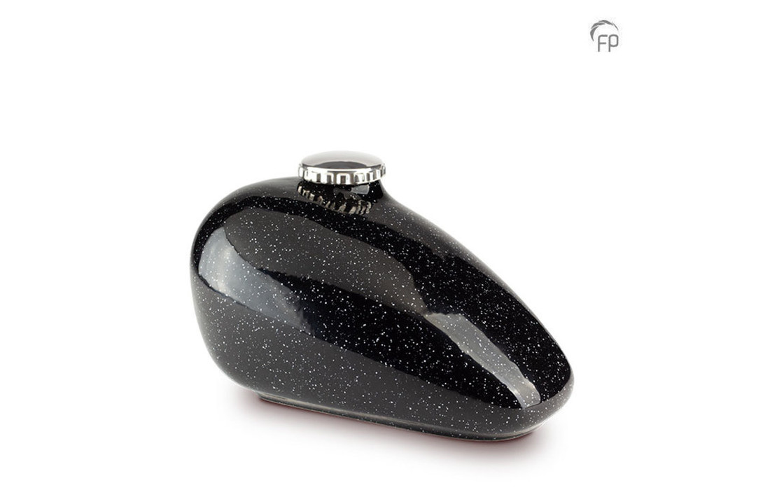 Keramische Urn Motortank Zwart