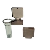 Eigentijdse kandelaar met Soliflore vaas voor grafstenen, grafmonumenten en columbaria - Taupe