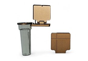 Eigentijdse kandelaar met Soliflore vaas - Brons