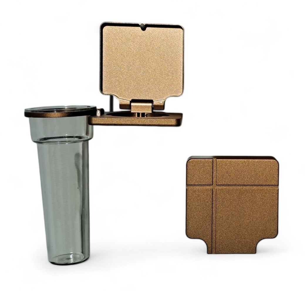 Eigentijdse kandelaar met Soliflore vaas voor grafstenen, grafmonumenten en columbaria - Brons