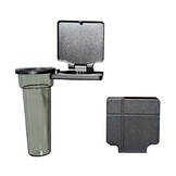 Eigentijdse kandelaar met Soliflore vaas voor grafstenen, grafmonumenten en columbaria - Grijs metallic