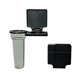 Eigentijdse kandelaar met Soliflore vaas voor grafstenen, grafmonumenten en columbaria - Zwart