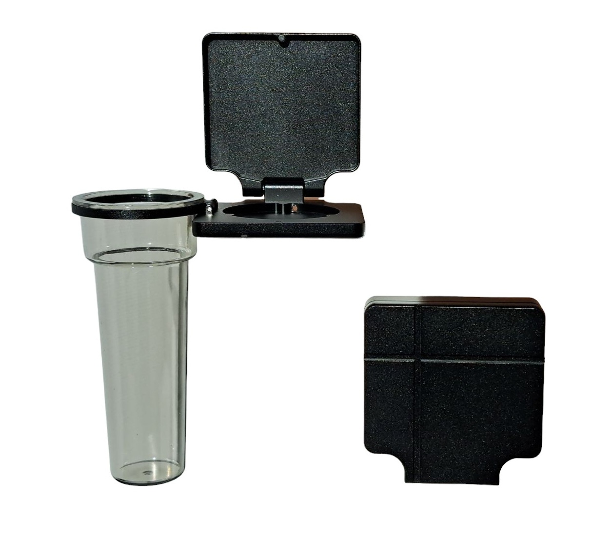 Eigentijdse kandelaar met Soliflore vaas voor grafstenen, grafmonumenten en columbaria - Zwart