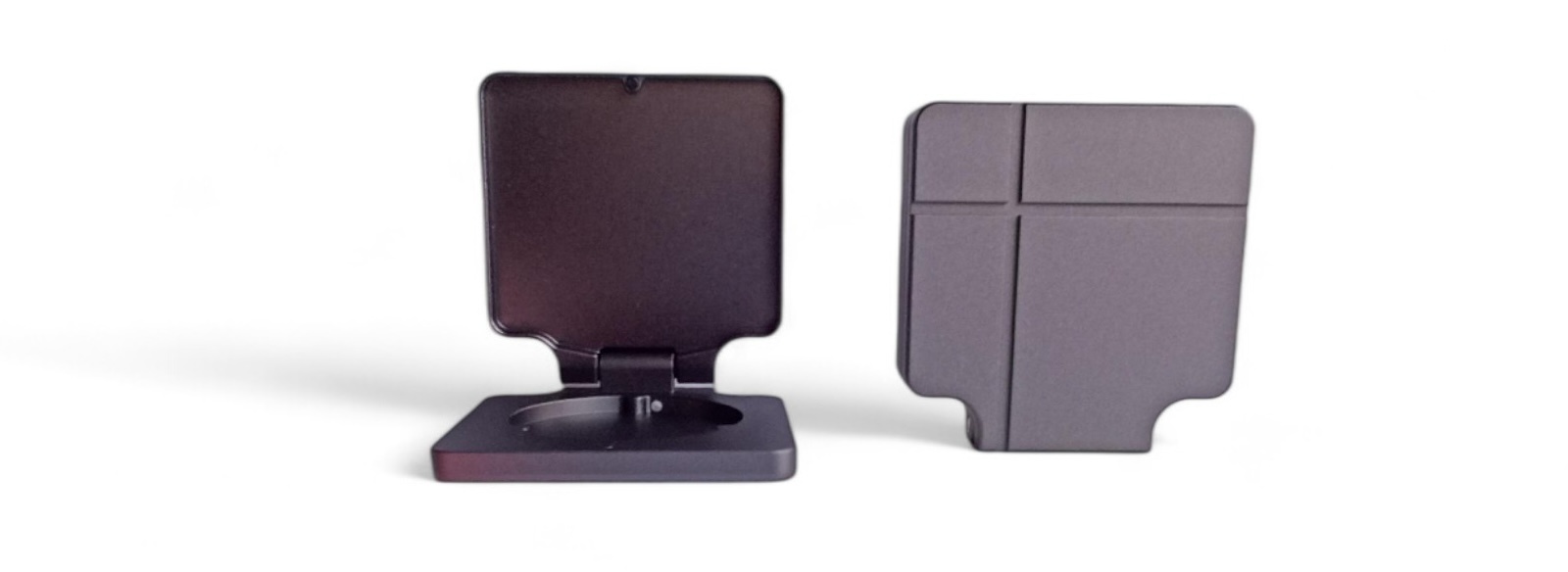 Eigentijdse kandelaar voor grafstenen, grafmonumenten en columbaria - Grijs metallic