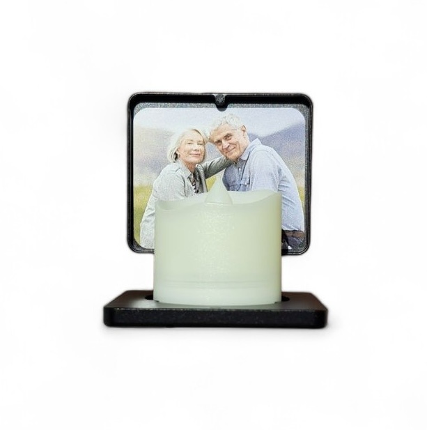 Eigentijdse kandelaar voor grafstenen, grafmonumenten en columbaria - Zwart