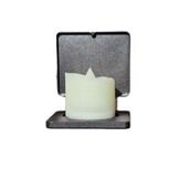 Eigentijdse kandelaar voor grafstenen, grafmonumenten en columbaria - Grijs metallic