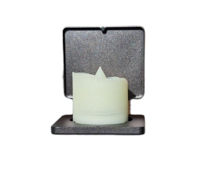 Eigentijdse kandelaar voor grafstenen, grafmonumenten en columbaria - Grijs metallic