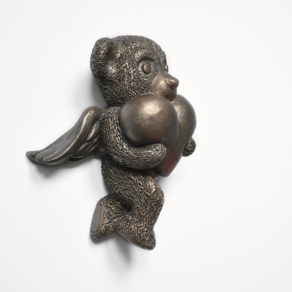 Urn / Asbeeld Beer met hart - Brons