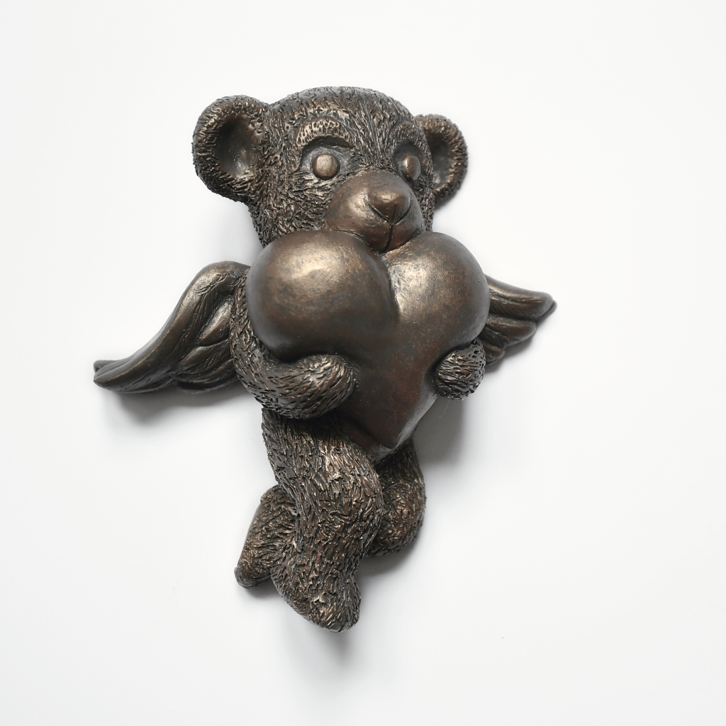 Urn / Asbeeld Beer met hart - Brons