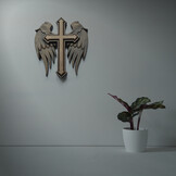 Urn / Asbeeld Kruis met vleugels - Brons